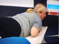 Tuck, RB, Kimo, and T’Kor are by the fish..and this is Angela at her HOH door…on the floor!