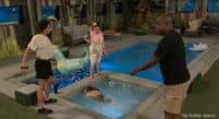 Rachel dropped her wedding ring in the hot tub and she went diving