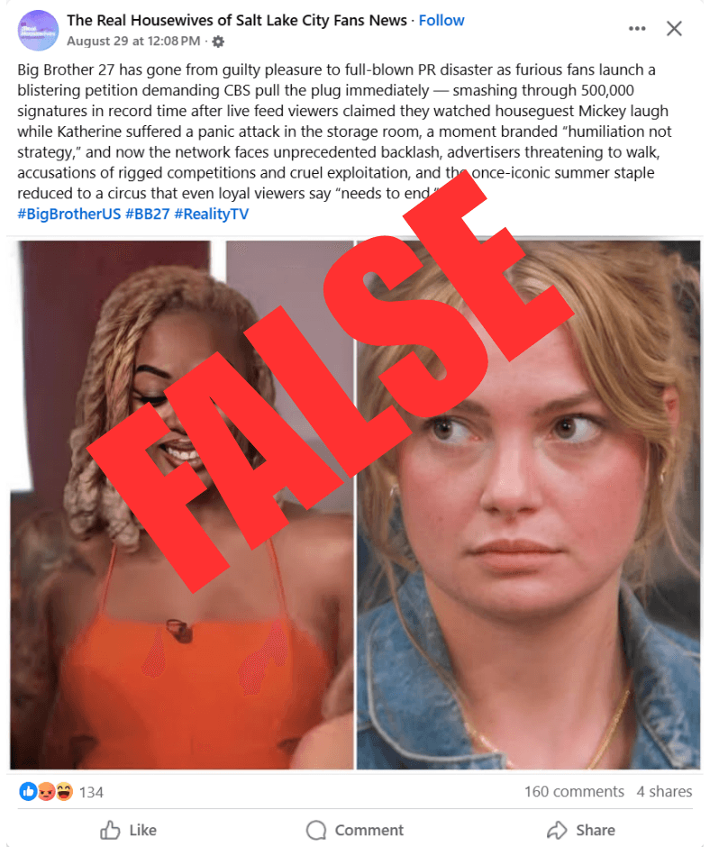 Fake News Circulates Big Brother 27