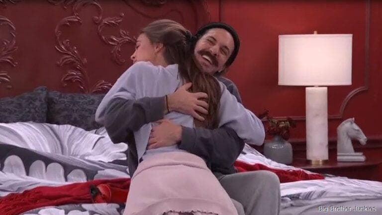 Will leaves, Lauren enters and gives him a victory hug