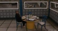 They got the house a pasta dinner tonight but Vince is in the DR.  Morgan trying to wait, Ashley not lol