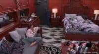 Vinnie opened the door slightly to listen to MOrgan and Keanu in the kitchen