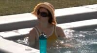 Ava in a rare morning hot tub session