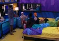 Cirie, Izzy, Cory, and Jared in the comic room