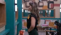 Alyssa staring at her favorite person in the house