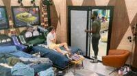 Monte, Kyle, Michael talking in bedroom